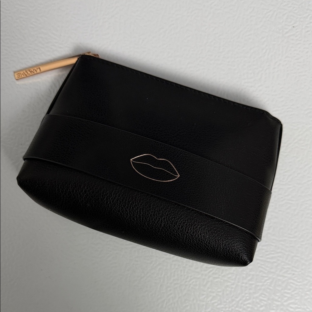 Lancôme Black Makeup Pouch with Lip Design